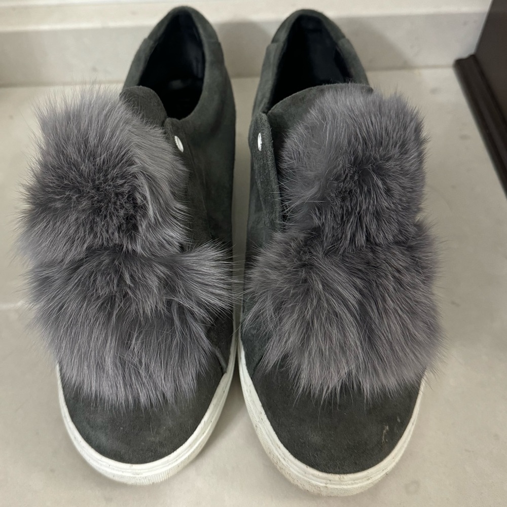 Here/Now Heather PomPom Fur Sneaker